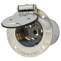 Bryant Locking Device, Flanged Inlet, 50A Phase Delta 250V AC, Non- NEMA, Screw Terminal, With Lift Cover CS8375MBWP